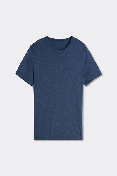 Navy Superior Cotton T-Shirt, Denim Blue Blend, large image number 2
