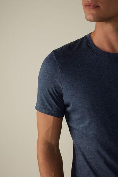 Navy Superior Cotton T-Shirt, Denim Blue Blend, large image number 6