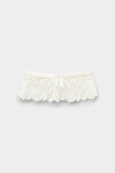 White All About Flowers Embroidered Garter, Powder White, large image number 2