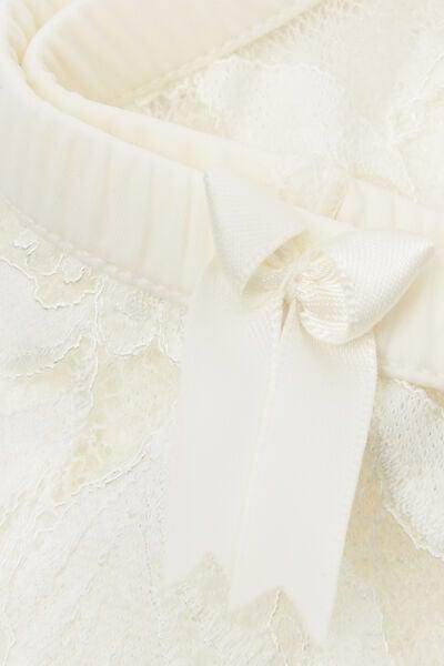 White All About Flowers Embroidered Garter, Powder White, large image number 4