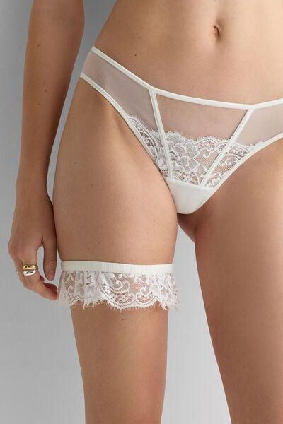 Ivory Ethereal Embrace Lace Garter, Powder White, large image number 5