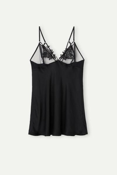 Black Layers Of Lust Satin Babydoll, , large image number 2