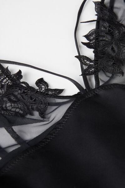 Black Layers Of Lust Satin Babydoll, , large image number 4