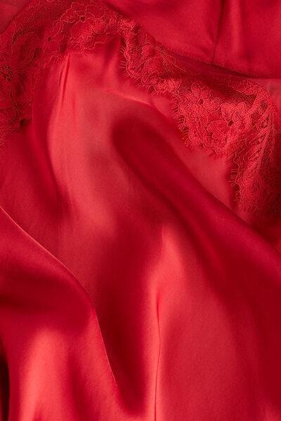 Red Viscose Satin Babydoll, , large image number 4