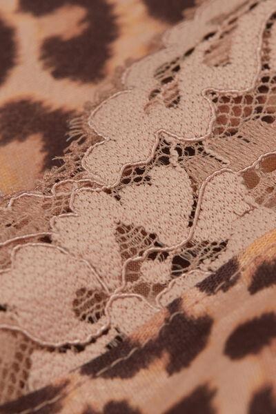 Beige Animal Print Pretty Savage Babydoll Dress, , large image number 4