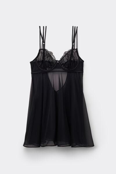 Black Dark Moon Girl Balconette Babydoll, Black, large image number 2