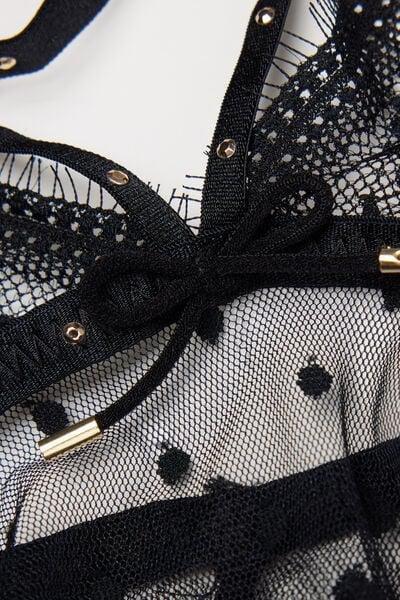 Black Flirt Fearlessly Lace Babydoll, Black, large image number 4