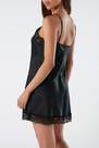 Intimissimi - Black Silk Slip With Lace Insert Detail