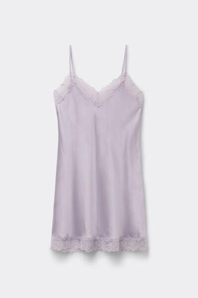 Lilac Lace Insert Detail Silk Slip, 5601_056K, large image number 3