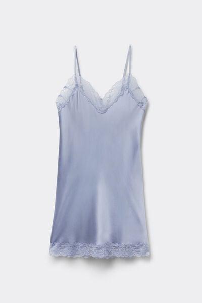 Blue Lace Insert Detail Silk Slip, 5601_064K, large image number 3