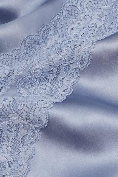 Blue Lace Insert Detail Silk Slip, 5601_064K, large image number 4