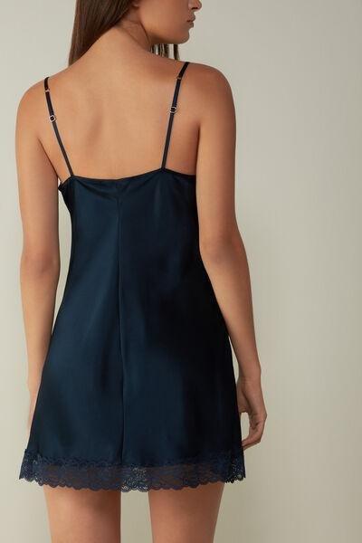 Blue Silk Slip Dress, , large image number 3
