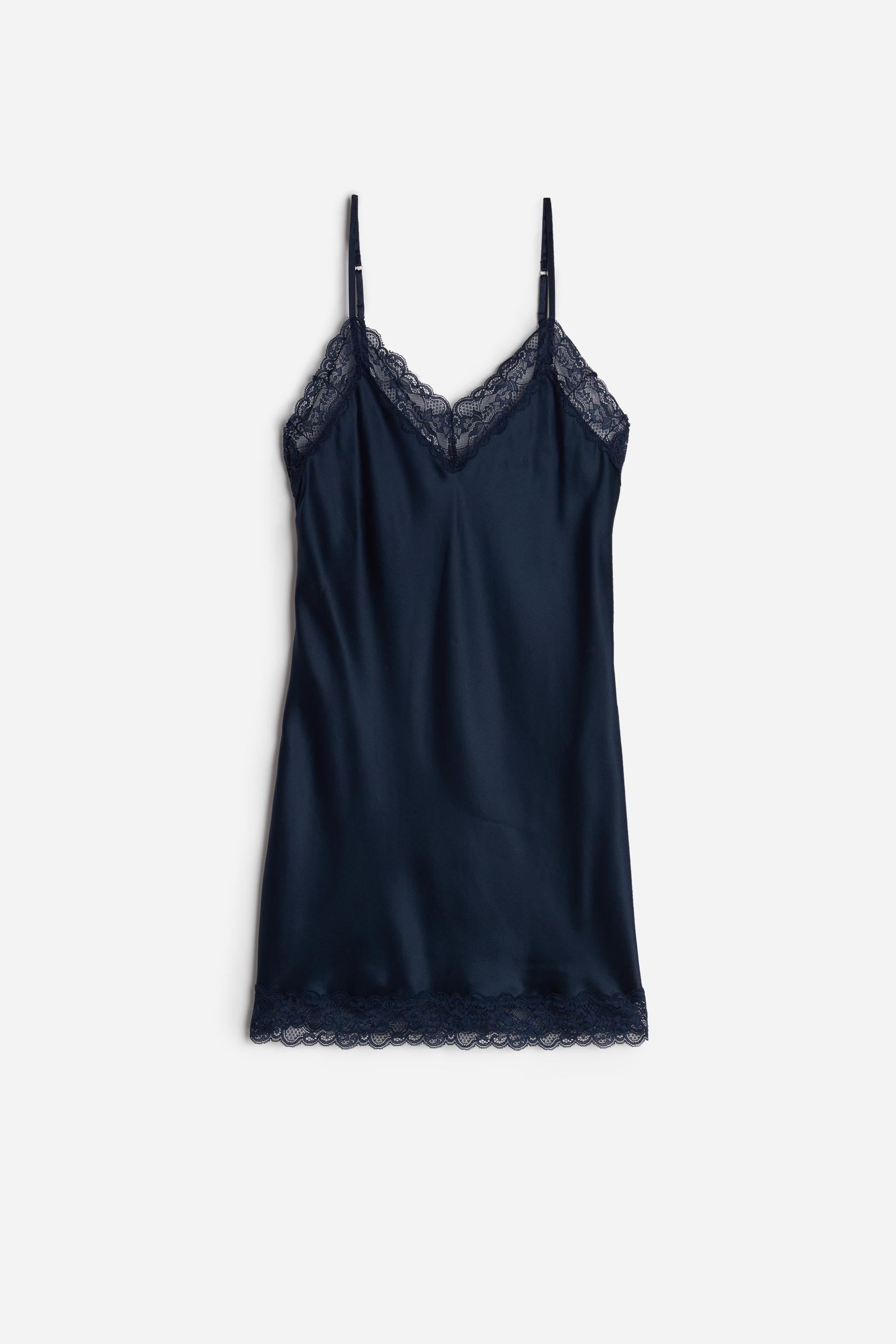 Blue Silk Slip Dress, Intense Blue, large image number 8