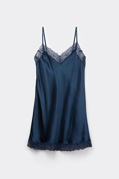 Blue Silk Slip Dress, Intense Blue, large image number 9