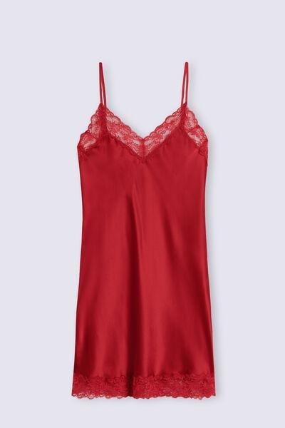 Red Silk Slip Dress, , large image number 2
