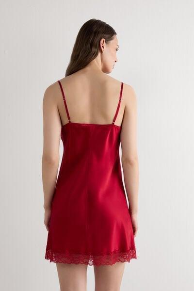 Red Silk Slip Dress, Red, large image number 5