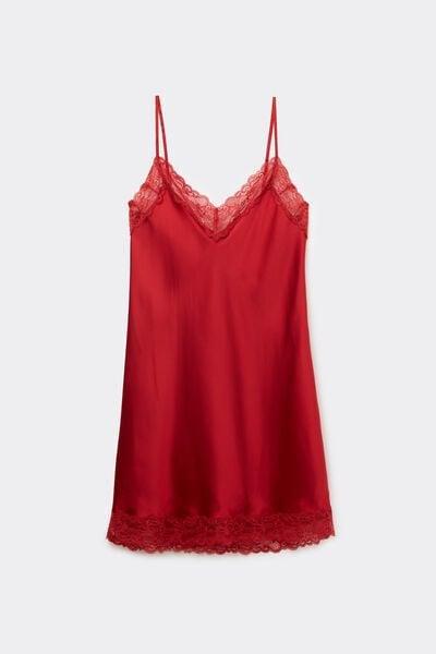 Red Silk Slip Dress, Red, large image number 8