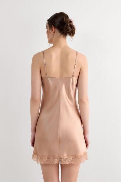 Pink Thin Straps Slip Dress, Satin Pink, large image number 4
