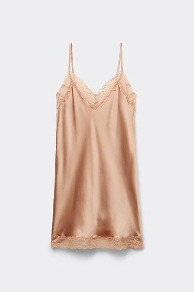 Pink Thin Straps Slip Dress, Satin Pink, large image number 8