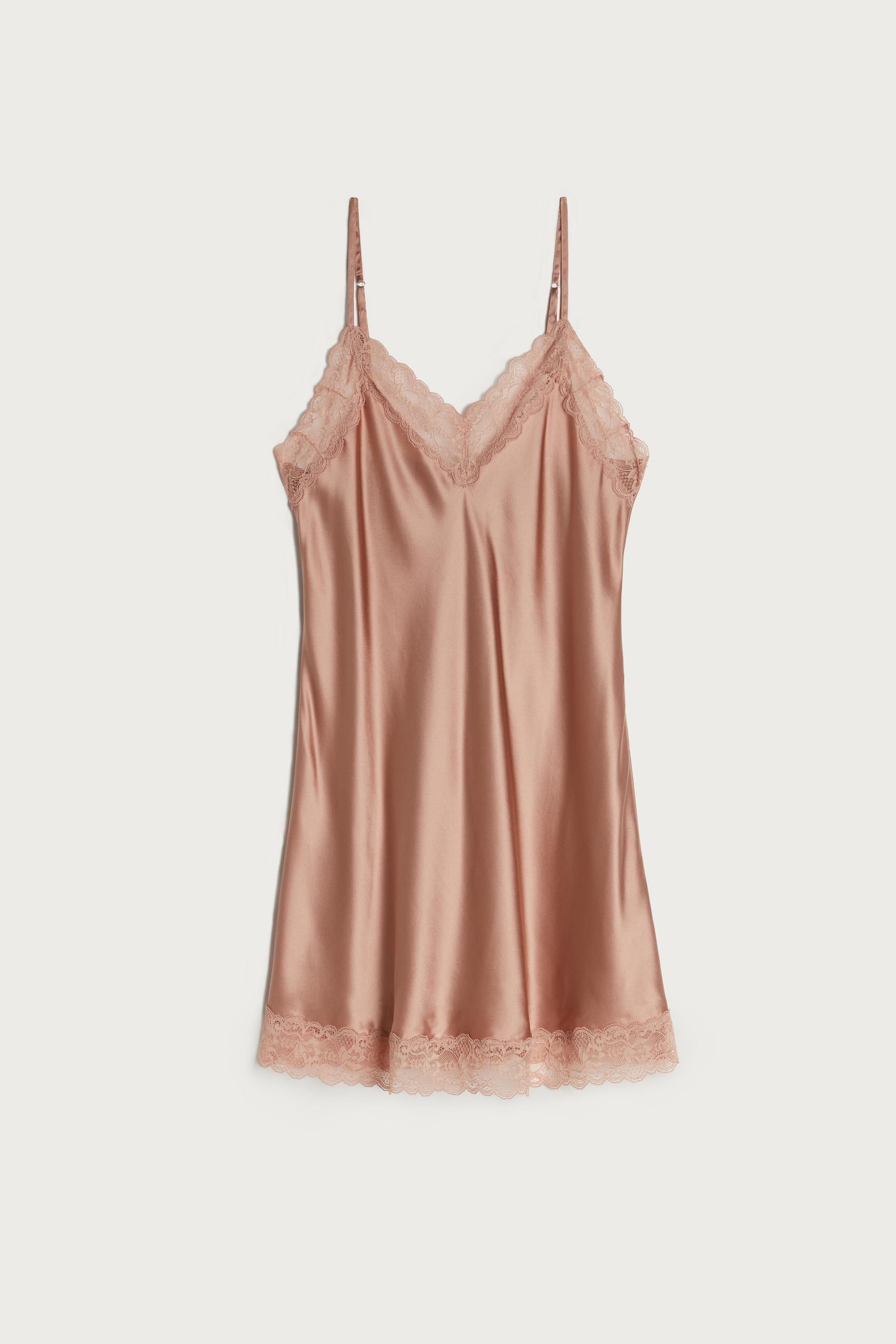 Pink Thin Straps Slip Dress, Satin Pink, large image number 10