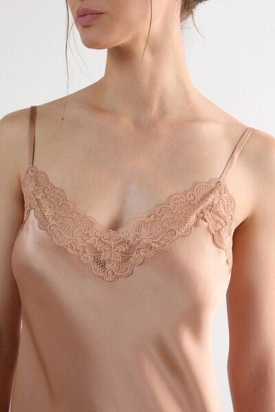 Pink Thin Straps Slip Dress, Satin Pink, large image number 13