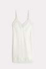 Intimissimi - White  Silk Slip With Lace Insert Detail