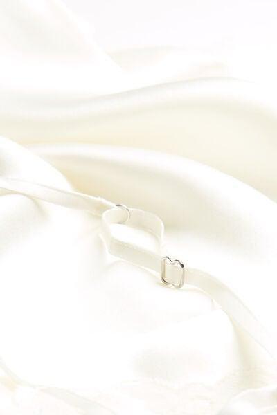 White Silk Slip Dress, Powder White, large image number 12