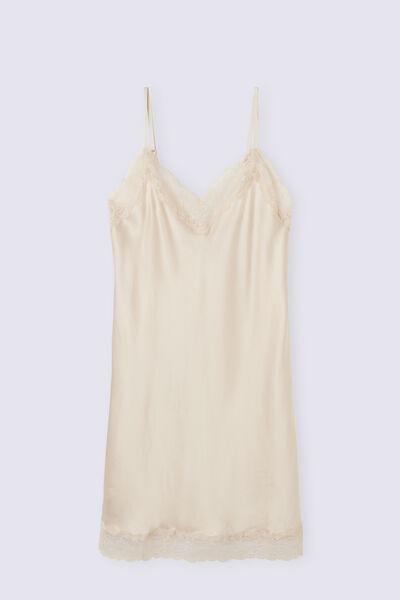 Cream Thin Straps Slip Dress, , large image number 2