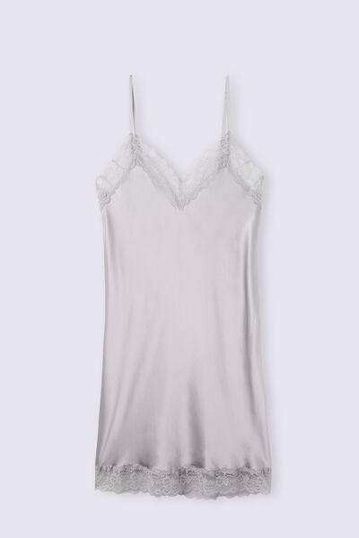 Grey Lace-Trimmed Adjustable Slip, , large image number 2