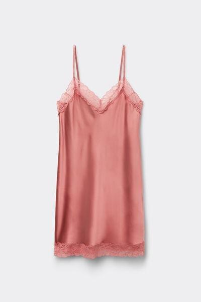 Pink Lace Insert Silk Slip, , large image number 2