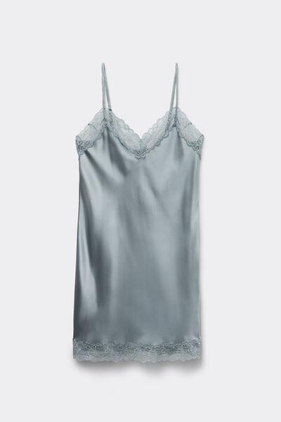 Blue Silk Slip Dress, , large image number 2