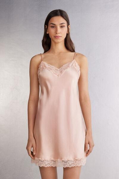 Pink Silk Slip Dress, 5601_852J, large image number 0