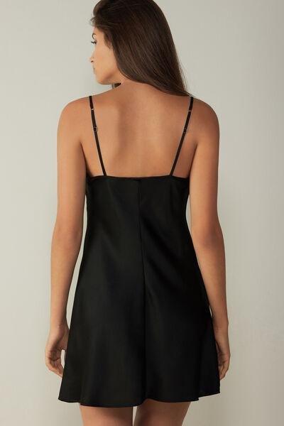 Black Silk Slip Dress, , large image number 6