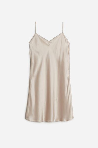 Beige Silk Slip, , large image number 4