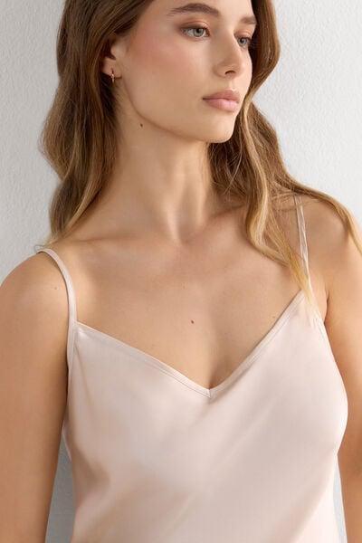 Cream Silk Slip Dress, Silk, large image number 8