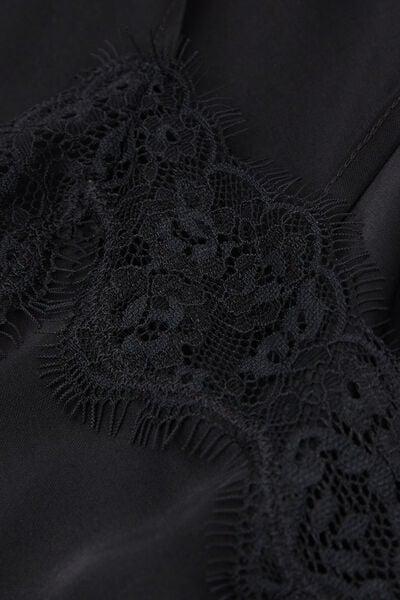 Black Asymmetrical Satin Slip, Black, large image number 4