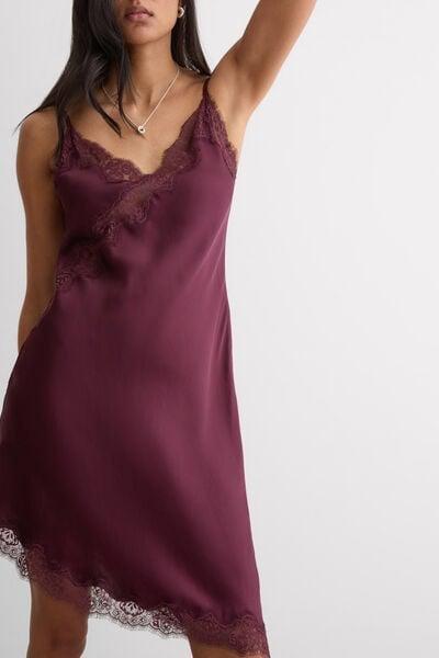 Burgundy Asymmetrical Satin Slip, 5601_028K, large image number 5