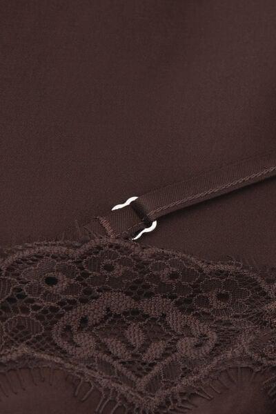 Brown Asymmetrical Satin Slip, 5601_705J, large image number 4