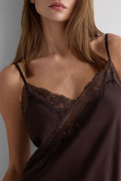 Brown Asymmetrical Satin Slip, 5601_705J, large image number 5