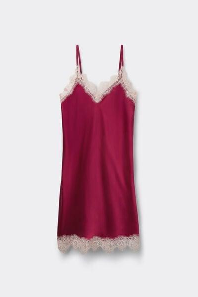 Pink Contrasting Lace Silk Slip, 5601_110K, large image number 3