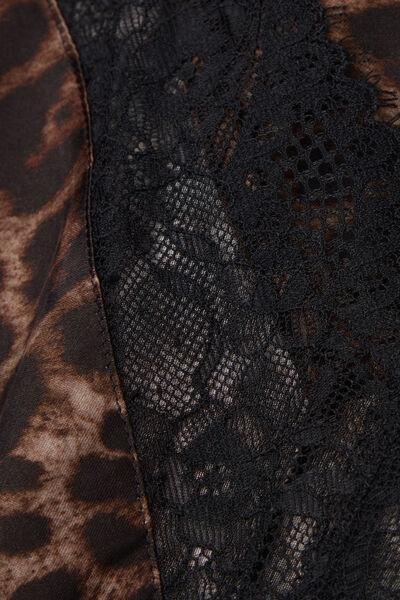 Multicolour Luxurious Leopard Satin Chemise, , large image number 4