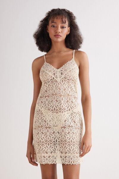 Beige Italian Riviera Lace Slip, , large image number 0