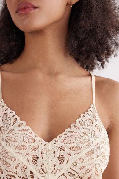 Beige Lace Slip Dress, 5601_865J, large image number 5