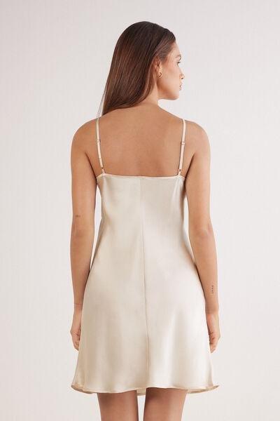 White Luxury Dreams Silk Slip Dress, Natural, large image number 3