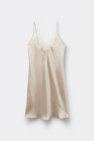 White Luxury Dreams Silk Slip Dress, Natural, large image number 7