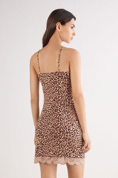 Beige Animal Print Pretty Savage Slip Dress, , large image number 3