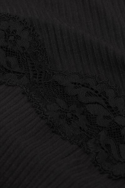 Black Your Every Wear Ribbed Lacy Slip Dress, , large image number 4