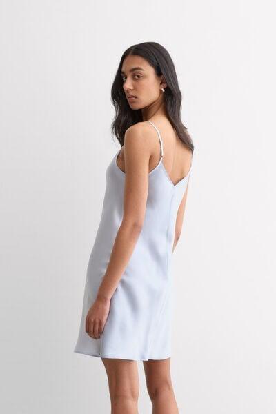 Blue Silky Flowers Silk And Lace Slip, 5601_060K, large image number 2