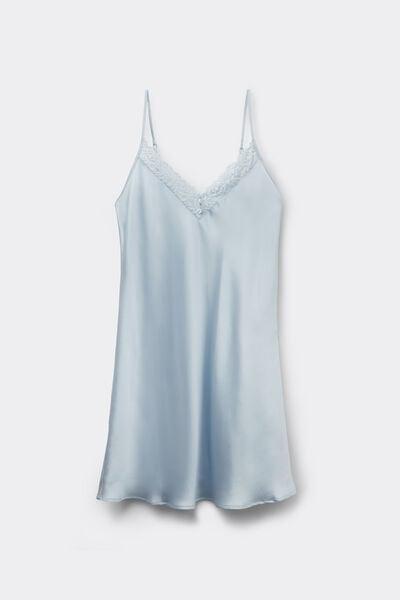 Blue Silky Flowers Silk And Lace Slip, 5601_060K, large image number 3