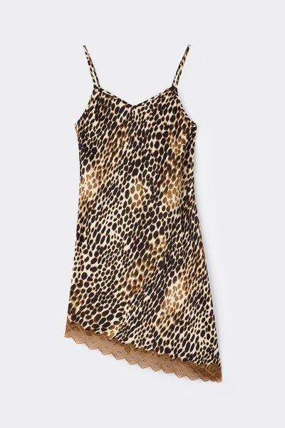 Brown Wildest Dreams Animal Print Asymmetrical Slip, 5601_183K, large image number 0